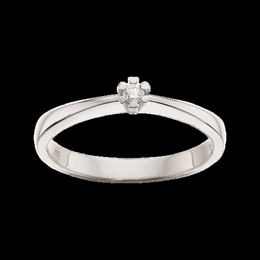 Vida ring i 14 kt hvidguld med diamant 0,03–0,40 ct fra Scrouples.